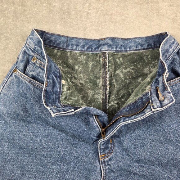 LL Bean Jeans Womens 10 Blue Flannel Lined Double L Relaxed Fit High Rise Denim - Picture 3 of 10